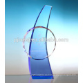 premios de cristal azul con decoración de cristal redondo para regalos